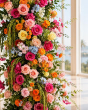 Load image into Gallery viewer, Flower Wall Backdrop [Garden Rhapsody Floral Pillar Pair] for Ceremony &amp; Photo Booth
