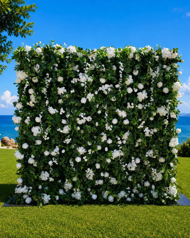 Wedding Flower Wall Backdrop, Bridal Artificial Floral Wall Roll Up for Ceremony Photo Booth | 50% Return Refund Option