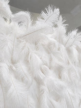 Load image into Gallery viewer, Ostrich Feather Roll-Up Flower Wall Panel Backdrop, Fabric Cloth Wedding Party Decor | Optional 50% Return Refund Program

