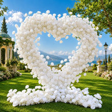 Load image into Gallery viewer, Heart Shaped Wedding Flower Arch Fabric base Flower Arrangement 6.5x6.5 ft, Ceremony Photo Booth Backdrop | 50% Return Refund Option
