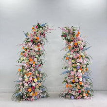 Load image into Gallery viewer, Flower Wall Backdrop [Garden Muse Mixed Floral Pillar Pair] for Ceremony &amp; Photo Booth
