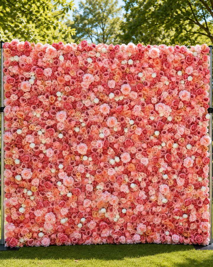 Roll Up Flower Wall Backdrop, Wedding Bridal Shower Photo Booth Decor | Optional 50% Return Refund N8803
