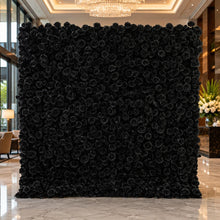 Load image into Gallery viewer, Wedding Flower Wall Backdrop 3D Black Rose Fabric Roll Up Floral Wall for Ceremony Photo Booth | 50% Return Refund Option
