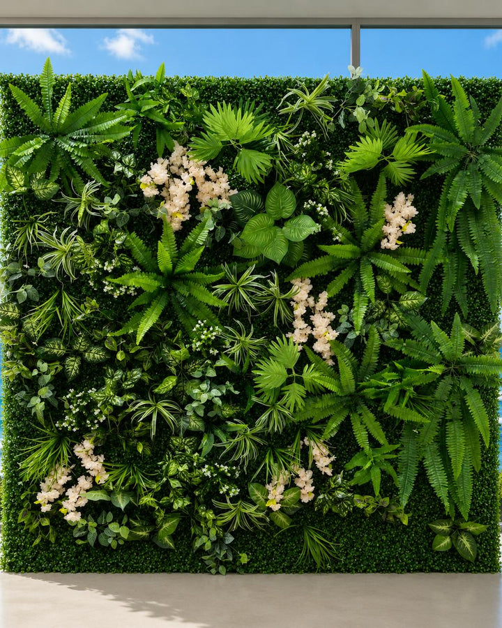 Wedding Flower Wall Backdrop Greenery Roll Up Floral Wall for Ceremony Photo Booth | 50% Return Refund Option