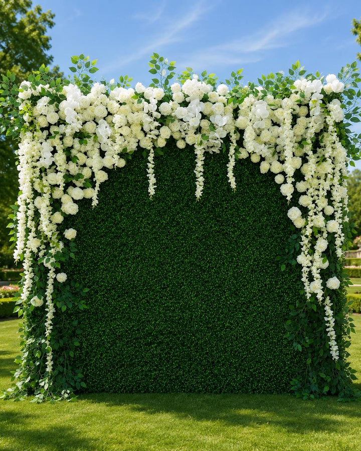8x8 ft Garden of Eden Roll Up Flower Wall Backdrop, Wedding Photo Booth | 50% Return Refund Option