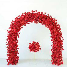 Load image into Gallery viewer, 8x8 ft Wedding Arch Backdrop [Passion Red Crescent Rose Arch Frame] for Ceremony, Photo Booth &amp; Floral Table Runner
