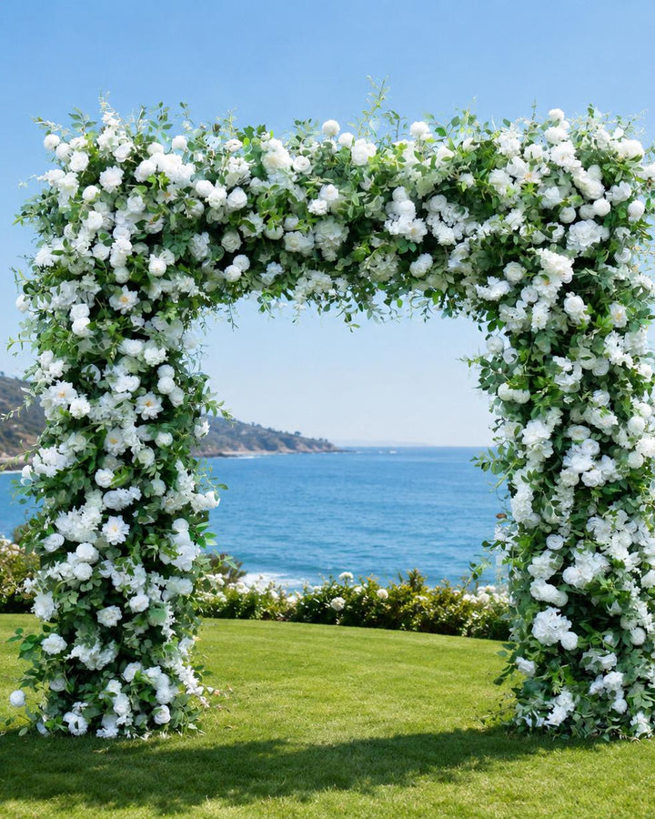8x8 ft 5D Wedding Arch Foam Based Flower Arrangement, Floral Table Runner, Flower Row For Party  Reception Decor | 50% Return Refund Option