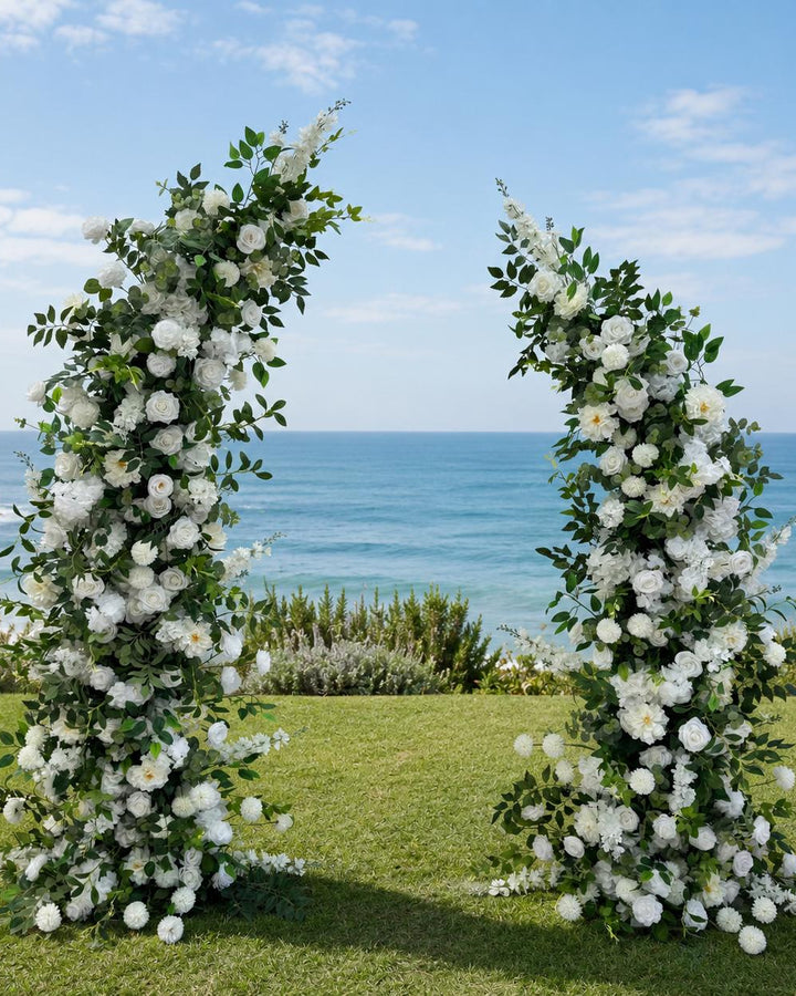 Horn-Shaped Wedding Arch Flowers 6ft/7ft | 50% Return Refund Option