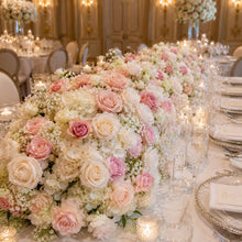 Load image into Gallery viewer, Wedding Arch Backdrop [Blush Pearl Rose Garden Arch Frame] for Ceremony, Photo Booth &amp; Floral Table Runner
