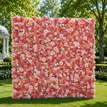 Load image into Gallery viewer, Flower Wall Backdrop [Confetti Blush Rose Peony Roll-Up Fabric Panel] for Ceremony &amp; Photo Booth N8803
