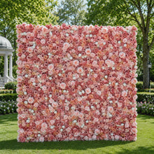 Load image into Gallery viewer, Flower Wall Backdrop [Confetti Blush Rose Peony Roll-Up Fabric Panel] for Ceremony &amp; Photo Booth N8803
