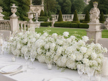 Load image into Gallery viewer, 8x8 ft Wedding Arch Backdrop [Ivory Lace White Rose Arch Frame] for Ceremony, Photo Booth &amp; Floral Table Runner
