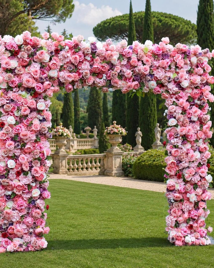 8x8 ft Wedding Arch Foam Based Flower Arrangement, Artificial Flower Row, Floral Table Runner ,Reception Decor, | 50% Return Refund Option