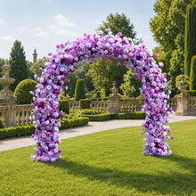 Load image into Gallery viewer, 8x8ft Wedding Arch Backdrop [Lavender Amethyst Crescent Rose Arch Frame] for Ceremony, Photo Booth &amp; Floral Table Runner
