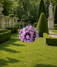 Load image into Gallery viewer, Purple Rose Baby's Breath Floral Centerpiece - 20"
