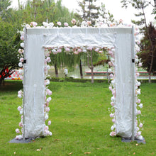 Load image into Gallery viewer, Red Rose Flower Fabric Arch 8x8 ft, Artificial Ceremony Flowers, Wedding Reception Decor, US Seller | 50% Return Refund Option
