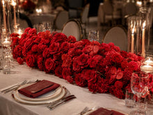 Load image into Gallery viewer, 8x8 ft Wedding Arch Backdrop [Passion Red Crescent Rose Arch Frame] for Ceremony, Photo Booth &amp; Floral Table Runner
