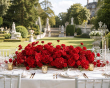 Load image into Gallery viewer, 8x8 ft Wedding Arch Backdrop [Passion Red Crescent Rose Arch Frame] for Ceremony, Photo Booth &amp; Floral Table Runner
