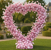 Load image into Gallery viewer, Flower Wall Backdrop [Blush Sweetheart Pink Rose Arch Frame] for Ceremony &amp; Photo Booth, 6.5x6.5 ft
