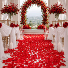 Load image into Gallery viewer, 1000 Pcs Artificial Rose Petals [Passion Red Microfiber Rose Petal Confetti] for Wedding Aisle, Flower Girl Toss &amp; Reception Decor
