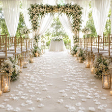 Load image into Gallery viewer, 1000 Pcs Artificial Rose Petals [Pearl White Silk Rose Petal Confetti] for Wedding Aisle Runner, Flower Girl Toss &amp; Reception Decor
