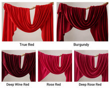 Load image into Gallery viewer, Made-to-Order Curved Wedding Backdrop with Drapery &amp; Florals [Crimson Romance Flowing Veil] Wedding Arch Alternative
