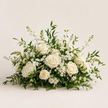 Load image into Gallery viewer, Made-to-Order Wedding Backdrop with Drapery, Floral Arch, Aisle Flowers, Altar Decor [Soft Neutral Garden Veil Collection]
