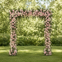Load image into Gallery viewer, Made-to-Order Wedding Backdrop with Drapery, Floral Arch, Aisle Flowers and Altar Decor [Romantic Pink Garden Veil Collection]
