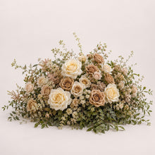 Load image into Gallery viewer, Made-to-Order Wedding Backdrop with Drapery, Floral Arch, Aisle Flowers and Altar Decor [Warm Mocha Garden Veil Collection]
