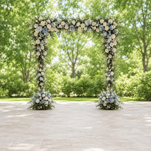 Load image into Gallery viewer, Made-to-Order Wedding Backdrop with Drapery, Floral Arch, Aisle Flowers and Altar Decor [Blue Harmony Garden Veil Collection]
