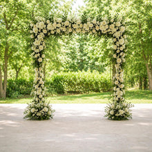 Load image into Gallery viewer, Made-to-Order Wedding Backdrop with Drapery, Floral Arch, Aisle Flowers and Altar Decor [Botanical Green Garden Veil Collection]

