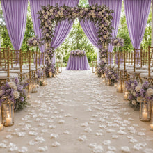 Load image into Gallery viewer, Made-to-Order Wedding Backdrop with Drapery, Floral Arch, Aisle Flowers and Altar Decor [Amethyst Garden Veil Collection]
