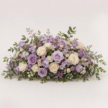 Load image into Gallery viewer, Made-to-Order Wedding Backdrop with Drapery, Floral Arch, Aisle Flowers and Altar Decor [Amethyst Garden Veil Collection]
