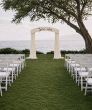 Load image into Gallery viewer, Made to Order Wedding Arch Flowers, Aisle Decor Chiffon Draping, Ceremony Backdrop | Midsummer Vow Collection

