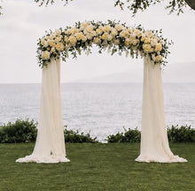 Load image into Gallery viewer, Made to Order Wedding Arch Flowers, Aisle Decor Chiffon Draping, Ceremony Backdrop | Midsummer Vow Collection

