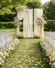 Load image into Gallery viewer, Made to Order Wedding Backdrop Flowers, Chiffon Draping, Aisle Floral Arrangements | Luminous Veil Collection

