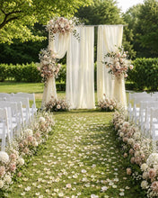 Load image into Gallery viewer, Made to Order Wedding Backdrop Flowers, Chiffon Draping, Aisle Floral Arrangements | Luminous Veil Collection
