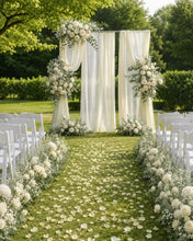 Load image into Gallery viewer, Made to Order Wedding Backdrop Flowers, Chiffon Draping, Aisle Floral Arrangements | Luminous Veil Collection
