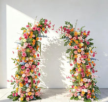 Load image into Gallery viewer, Flower Wall Backdrop [Garden Rhapsody Floral Pillar Pair] for Ceremony &amp; Photo Booth
