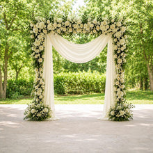 Load image into Gallery viewer, Made-to-Order Wedding Backdrop with Drapery, Floral Arch, Aisle Flowers, Altar Decor [Soft Neutral Garden Veil Collection]
