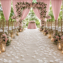 Load image into Gallery viewer, Made-to-Order Wedding Backdrop with Drapery, Floral Arch, Aisle Flowers and Altar Decor [Romantic Pink Garden Veil Collection]
