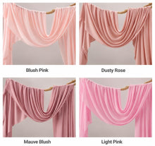 Load image into Gallery viewer, Made-to-Order Wedding Backdrop with Drapery, Floral Arch, Aisle Flowers and Altar Decor [Romantic Pink Garden Veil Collection]
