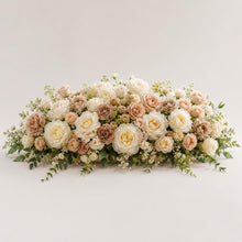 Load image into Gallery viewer, Made-to-Order Wedding Backdrop with Drapery, Floral Arch, Aisle Flowers and Altar Decor [Warm Mocha Garden Veil Collection]
