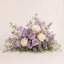 Load image into Gallery viewer, Made-to-Order Wedding Backdrop with Drapery, Floral Arch, Aisle Flowers and Altar Decor [Amethyst Garden Veil Collection]
