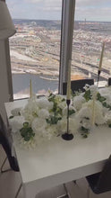 Load and play video in Gallery viewer, US Seller/White Rose Flower Garland: Adjustable Wedding Table Runner
