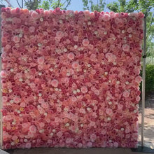 Load and play video in Gallery viewer, Flower Wall Backdrop [Confetti Blush Rose Peony Roll-Up Fabric Panel] for Ceremony &amp; Photo Booth N8803
