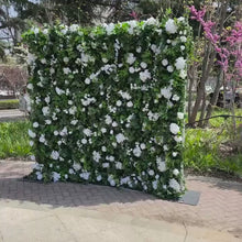 Load and play video in Gallery viewer, Wedding Flower Wall Backdrop, Bridal Artificial Floral Wall Roll Up for Ceremony Photo Booth | 50% Return Refund Option
