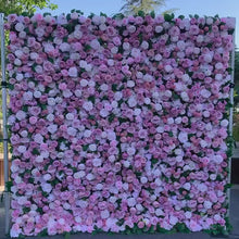 Load and play video in Gallery viewer, Wedding Flower Wall Backdrop, Bridal Artificial Floral Wall Roll Up for Ceremony Photo Booth | 50% Return Refund Option N8812
