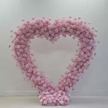 Load and play video in Gallery viewer, Flower Wall Backdrop [Blush Sweetheart Pink Rose Arch Frame] for Ceremony &amp; Photo Booth, 6.5x6.5 ft
