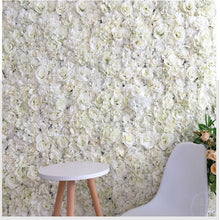 Load image into Gallery viewer, Pure White Flower Wall 3D Artificial Flower Panel Home Shop Party Holiday Wall Decor Photo Background Backdrop Setting Floral Arrangement
